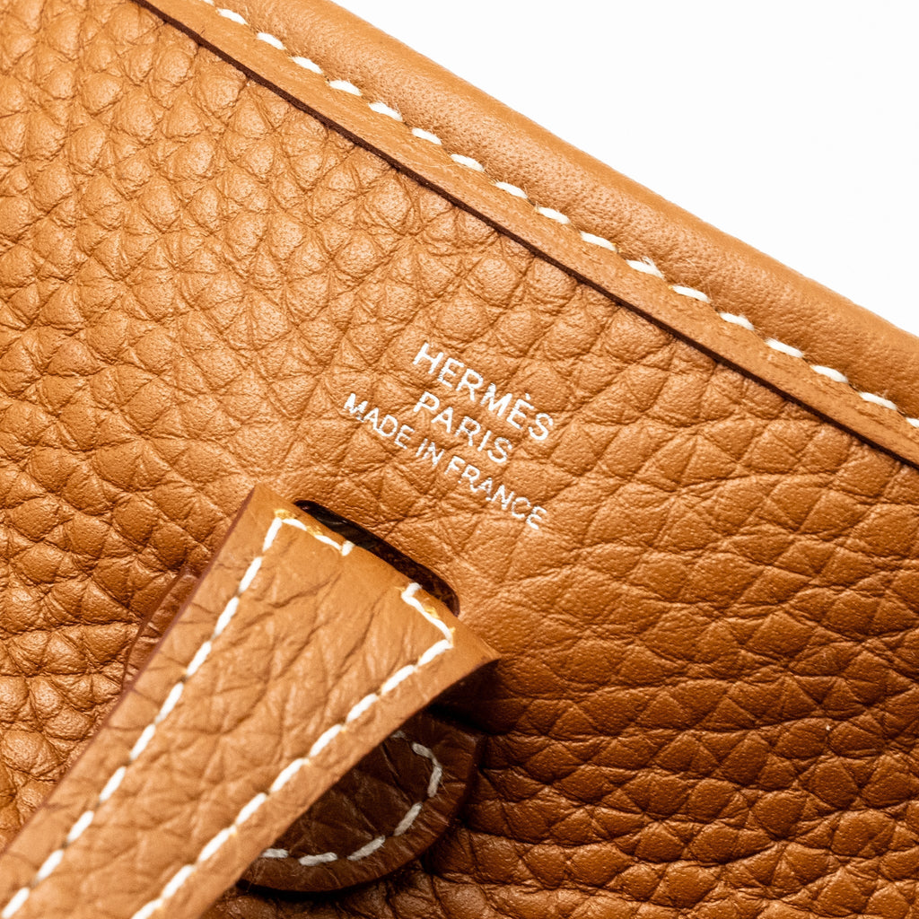 Hermes mini Evelyne Clemence Gold SHW