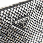 PRADA TRIANGLE POUCH CRYSTAL EMBELLISHED BLACK SHW