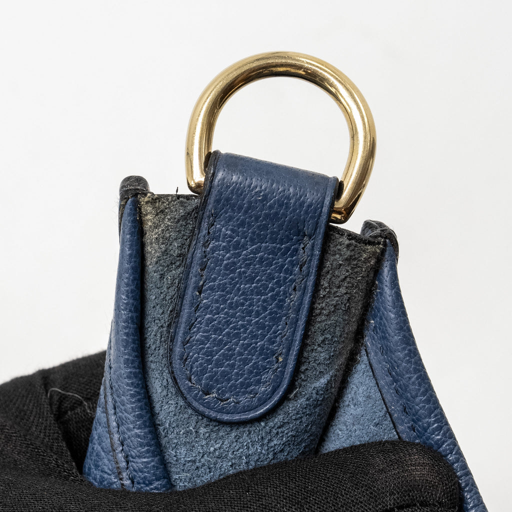 Hermes Evelyne 33 Leather Blue GHW