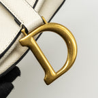 DIOR MINI SADDLE BAG CALFSKIN WHITE GHW