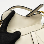 DIOR MINI SADDLE BAG CALFSKIN WHITE GHW