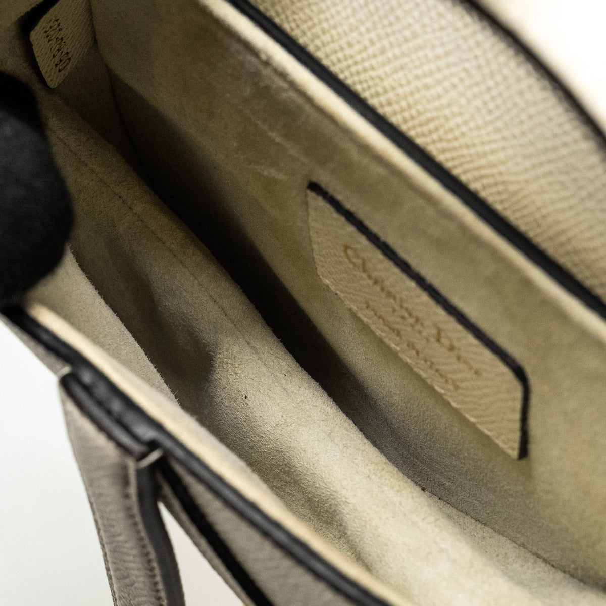 DIOR MINI SADDLE BAG CALFSKIN WHITE GHW