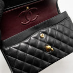 CHANEL SMALL CLASSIC DOUBLE FLAP BAG CAVIAR BLACK GHW (MICROCHIP)