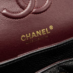 CHANEL SMALL CLASSIC DOUBLE FLAP BAG CAVIAR BLACK GHW (MICROCHIP)