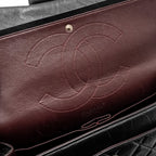 CHANEL 2.55 227 REISSUE FLAP BAG AGED CALFSKIN BLACK RUTHENIUM HARDWARE