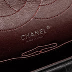 CHANEL 2.55 227 REISSUE FLAP BAG AGED CALFSKIN BLACK RUTHENIUM HARDWARE