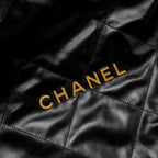 CHANEL MEDIUM 22 BAG SHINY CALFSKIN BLACK GHW (MICROCHIP)