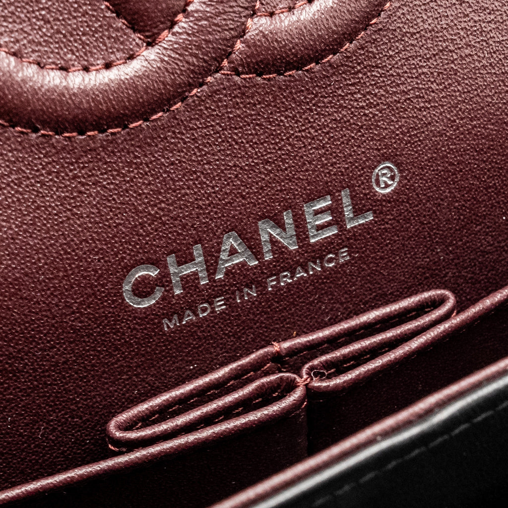 CHANEL SMALL CLASSIC DOUBLE FLAP BAG LAMBSKIN BLACK SHW (MICROCHIP)