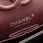 CHANEL SMALL CLASSIC DOUBLE FLAP BAG LAMBSKIN BLACK SHW (MICROCHIP)