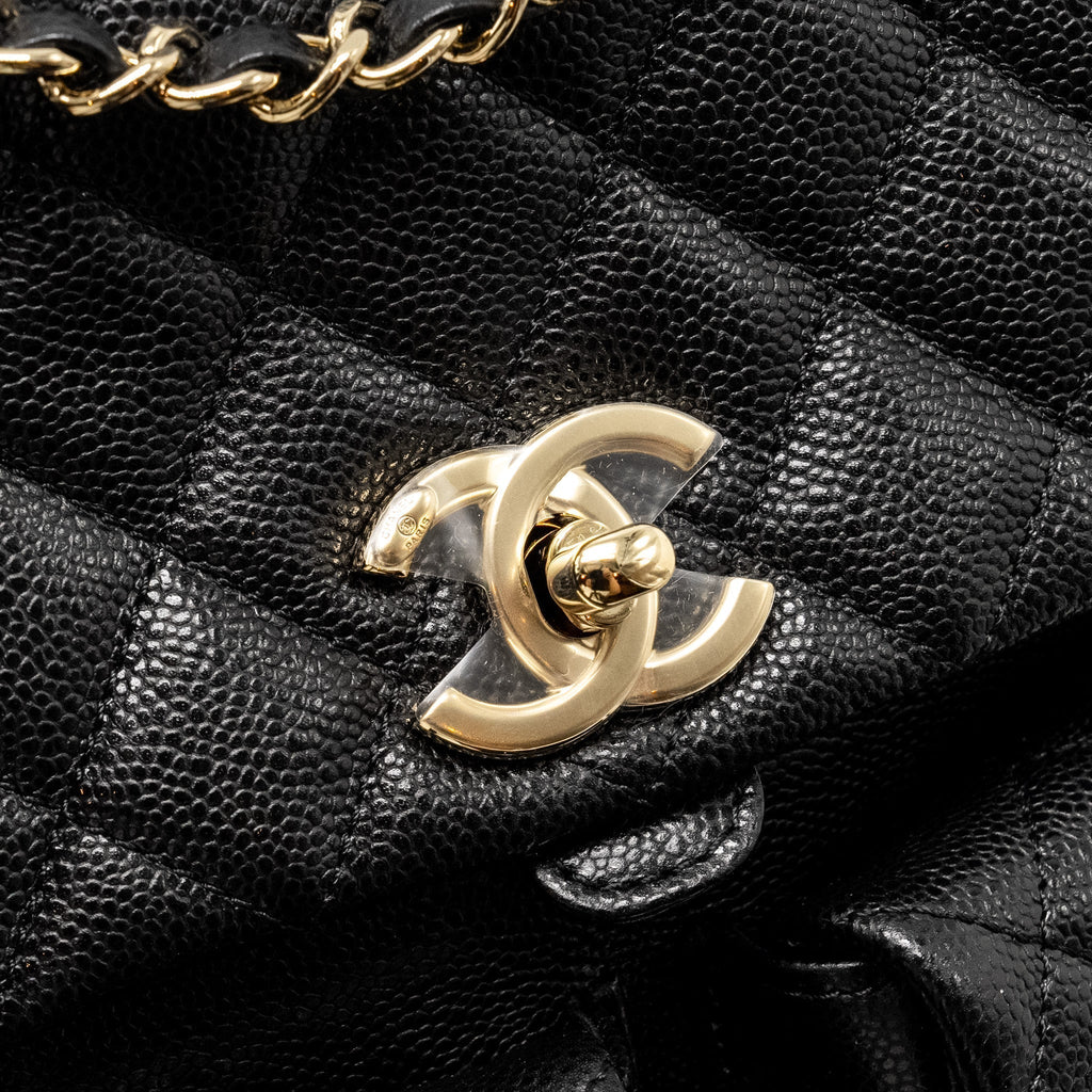 CHANEL TRIPLE PACK DUMA BACKPACK CAVIAR BLACK LGHW (MICROCHIP)