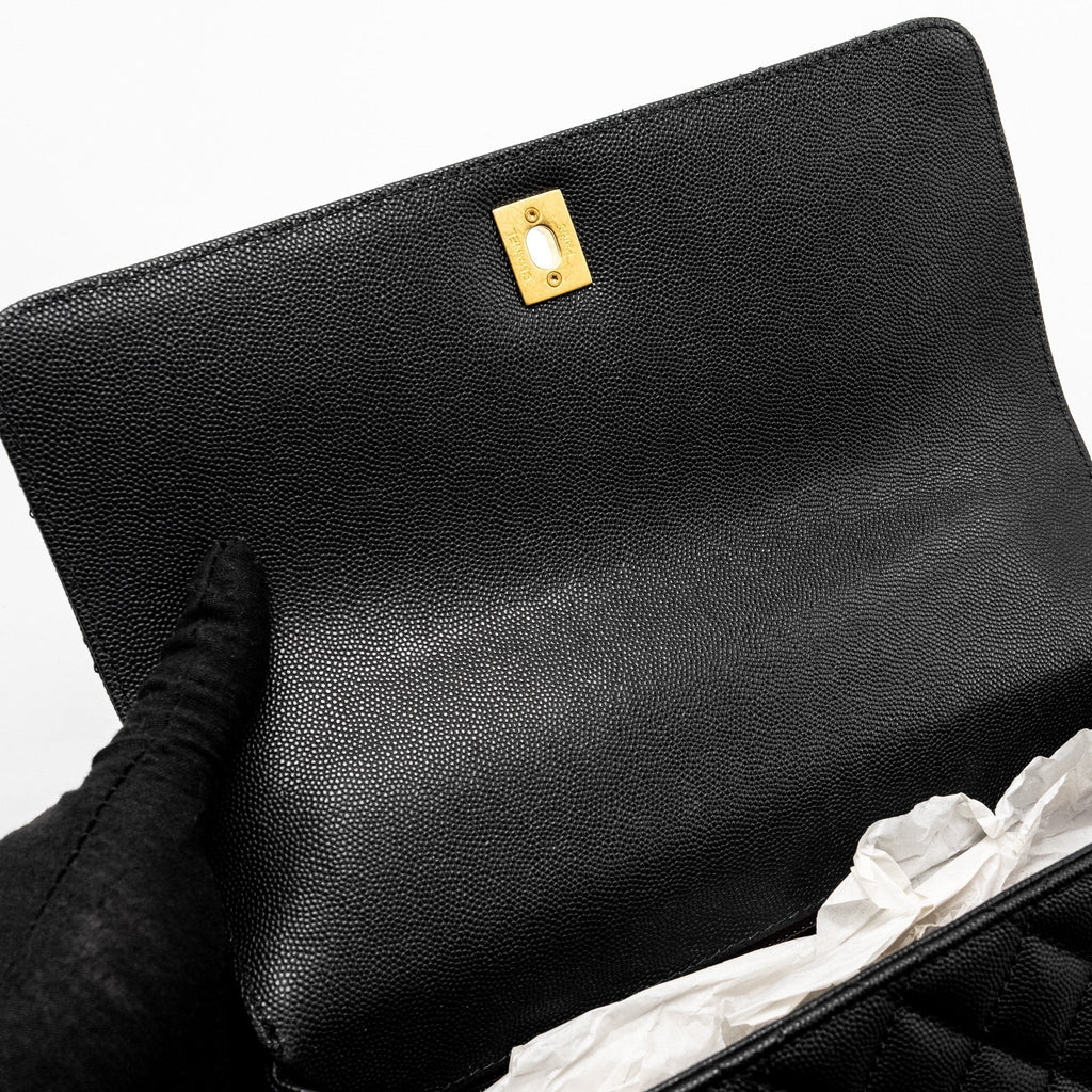 CHANEL MEDIUM COCO HANDLE LIMITED EDITION CAVIAR BLACK GHW (MICROCHIP)
