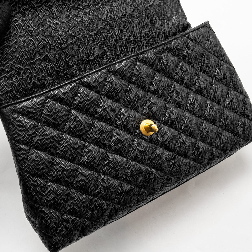 CHANEL MEDIUM COCO HANDLE LIMITED EDITION CAVIAR BLACK GHW (MICROCHIP)