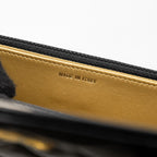 CHANEL PEARL CRUSH WALLET ON CHAIN LAMBSKIN BLACK GHW (MICROCHIP)