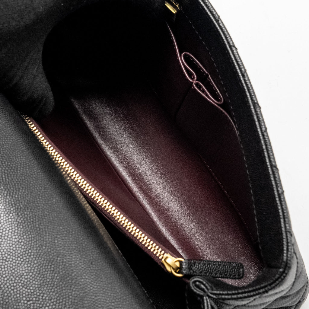 CHANEL MEDIUM COCO HANDLE LIMITED EDITION CAVIAR BLACK GHW (MICROCHIP)