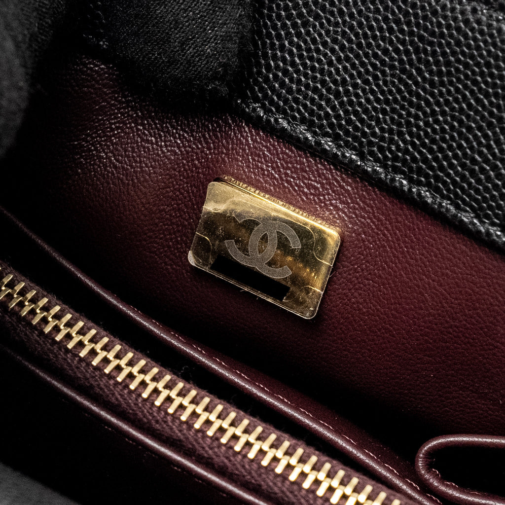 CHANEL MEDIUM COCO HANDLE LIMITED EDITION CAVIAR BLACK GHW (MICROCHIP)