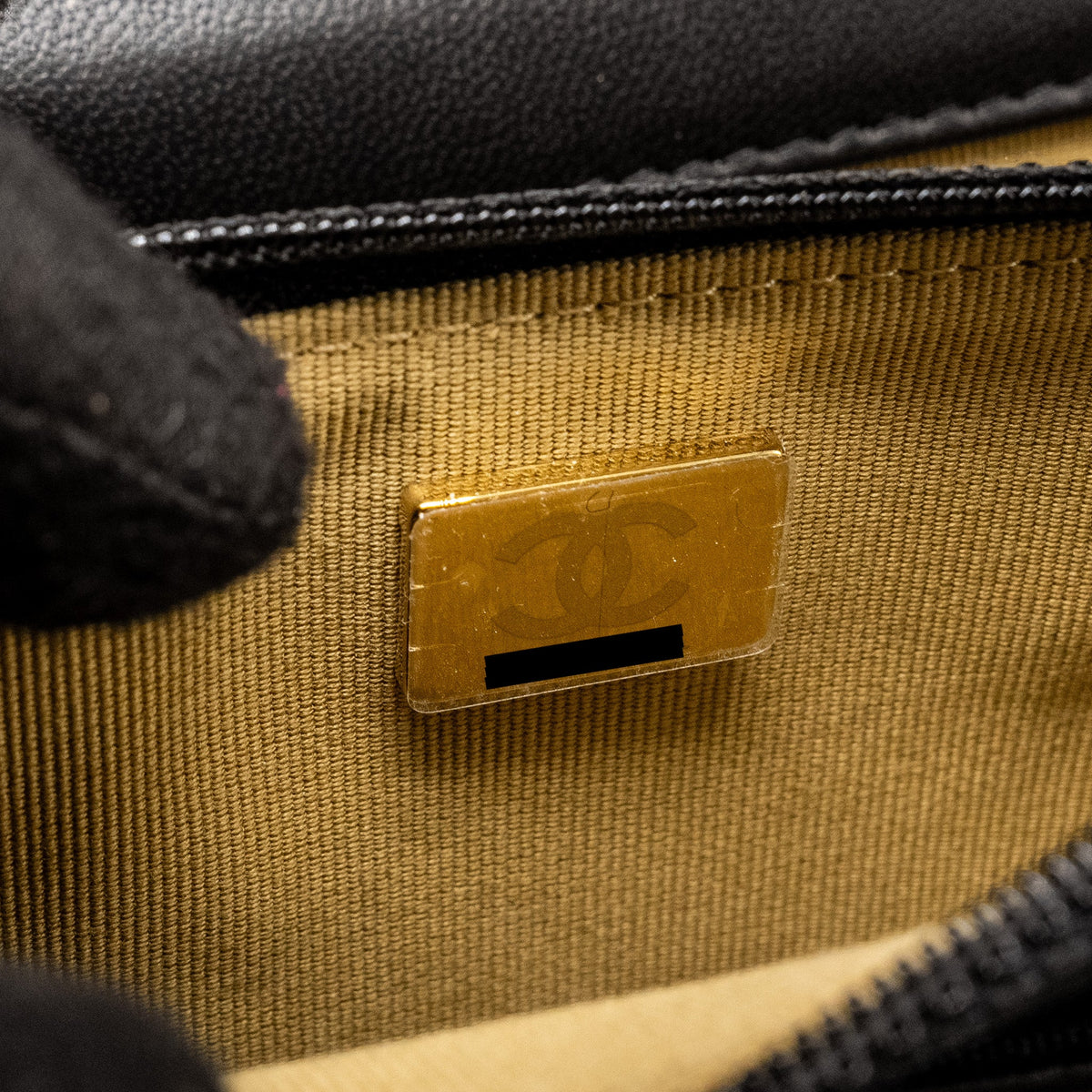 CHANEL PEARL CRUSH WALLET ON CHAIN LAMBSKIN BLACK GHW (MICROCHIP)