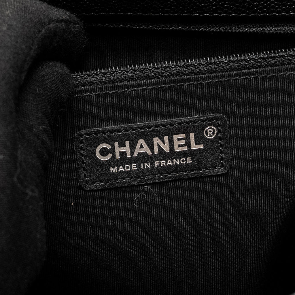 CHANEL MAXI BOY BAG CAVIAR BLACK RUTHENIUM HARDWARE