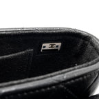 CHANEL 22A PHONE CASE/MINI WALLET ON CHAIN LAMBSKIN BLACK LGHW (MICROCHIP)