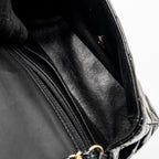 CHANEL MINI RECTANGULAR FLAP BAG PATENT BLACK LGHW
