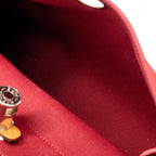 HERMES HERBAG 31 ZIP BAG CANVAS/HUNTER LEATHER RED SHW