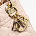 DIOR MINI LADY DIOR LAMBSKIN POWDER PINK LGHW