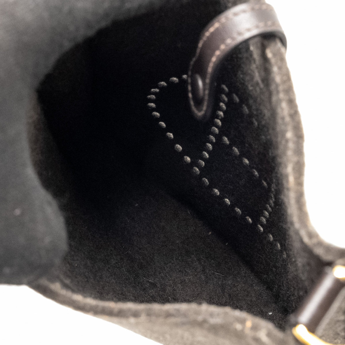 Hermes Mini Evelyne Feutre/Swift/Sangle Wool Ebene GHW