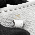 HERMES MINI EVELYNE CLEMENCE BLEU PALE/GRIS ETAIN GHW