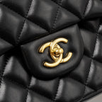 CHANEL JUMBO CLASSIC DOUBLE FLAP BAG LAMBSKIN BLACK GHW