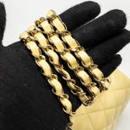 CHANEL MINI RECTANGULAR FLAP BAG LAMBSKIN YELLOW LGHW