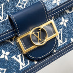 LOUIS VUITTON MINI DAUPHINE DENIM BLUE GHW