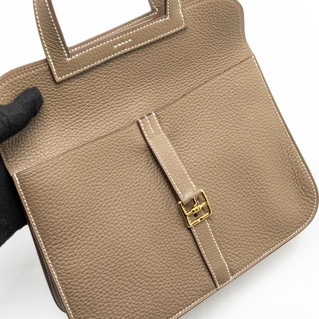 HERMES HALZAN 25 Clemence Etoupe GHW
