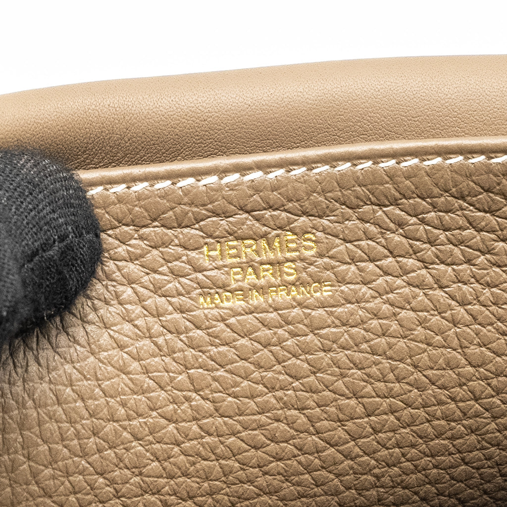 HERMES HALZAN 25 Clemence Etoupe GHW