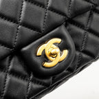 CHANEL PEARL CRUSH MINI RECTANGULAR FLAP BAG LAMBSKIN BLACK GHW (MICROCHIP)