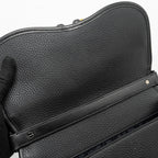 DIOR LARGE GALLOP BAG WITH STRAP GRAINED SMOOTH CALFSKIN BLACK SILVER/GOLD HARDWARE