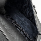 DIOR LARGE GALLOP BAG WITH STRAP GRAINED SMOOTH CALFSKIN BLACK SILVER/GOLD HARDWARE