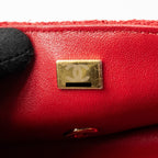 CHANEL MINI RECTANGULAR FLAP BAG TWEED RED LGHW (MICROCHIP)