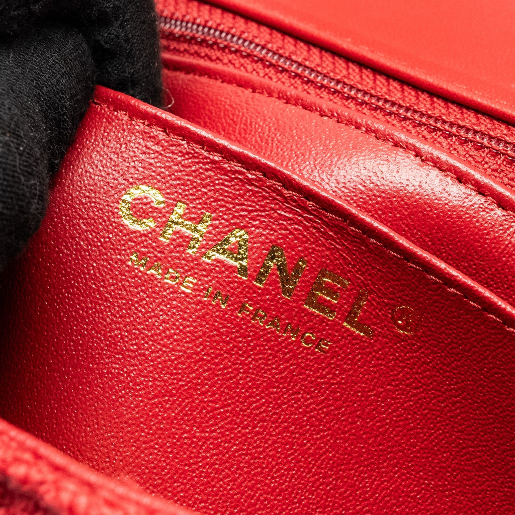 CHANEL MINI RECTANGULAR FLAP BAG TWEED RED LGHW (MICROCHIP)