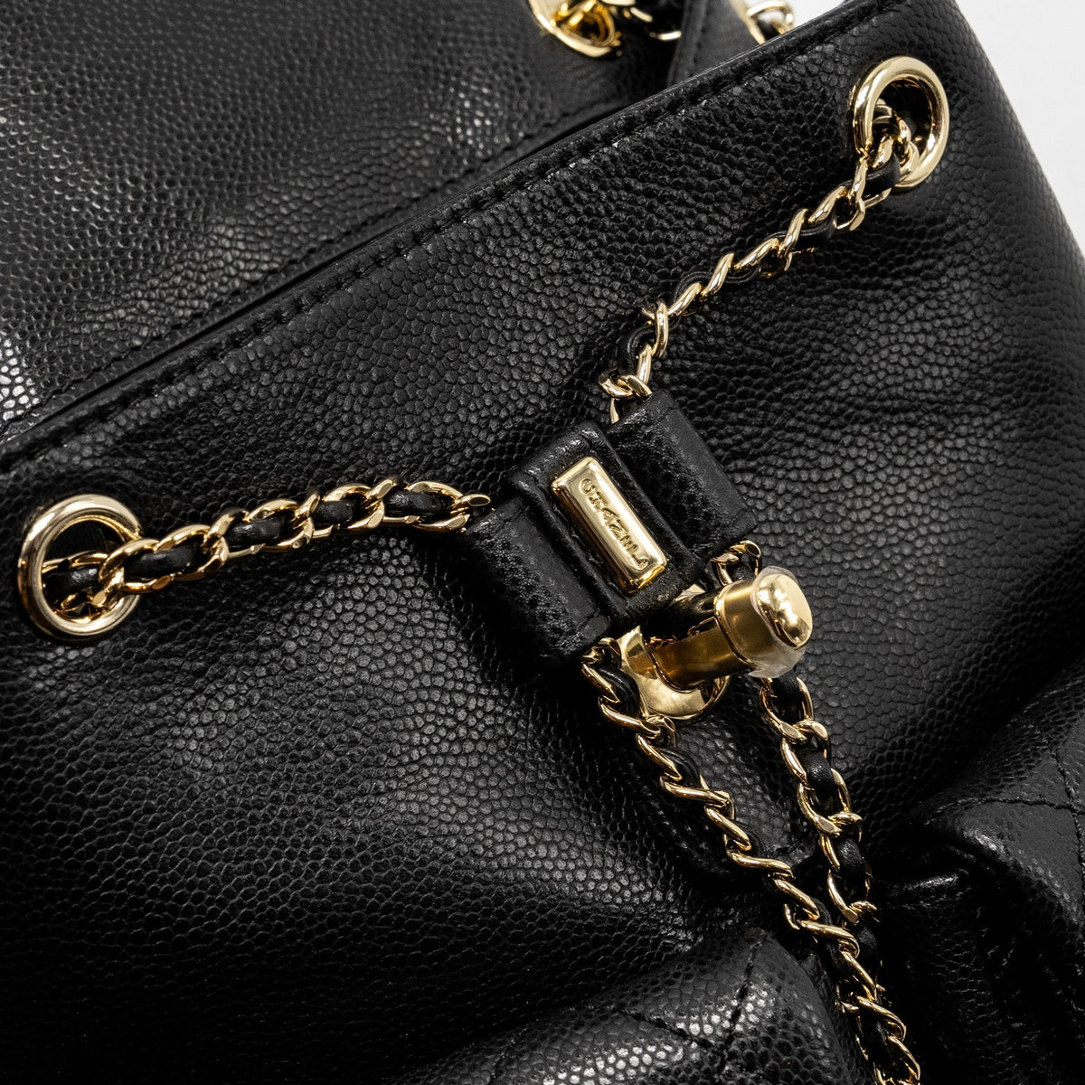 CHANEL TRIPLE PACK BACKPACK CAVIAR BLACK LGHW (MICROCHIP)