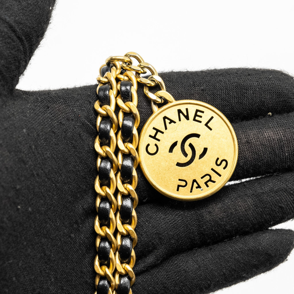 CHANEL MINI 22 BAG SHINY CALFSKIN BLACK GHW (MICROCHIP)