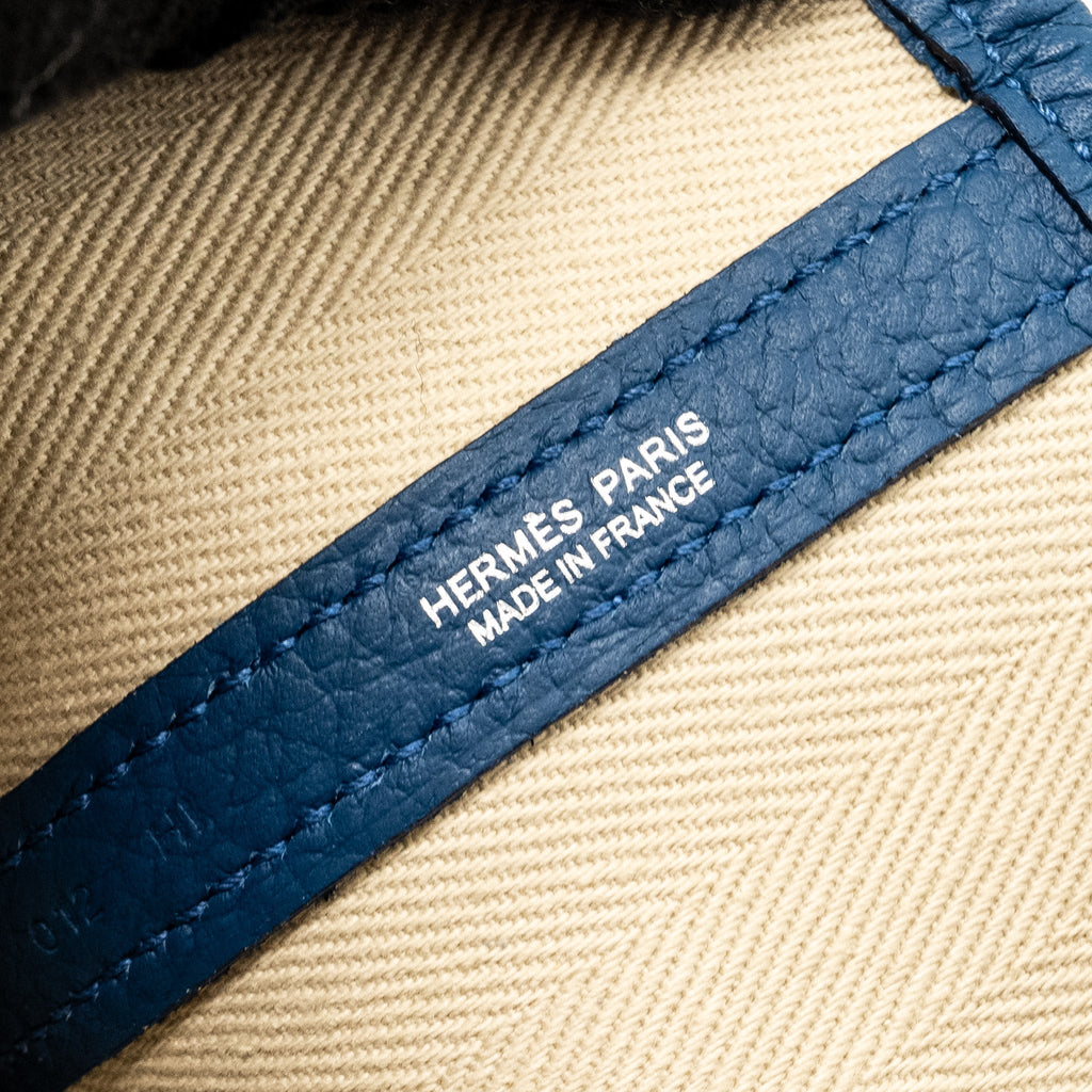 Hermes Garden Party 36 Canvas / Vache Country Craie / Bleu Outremer SHW