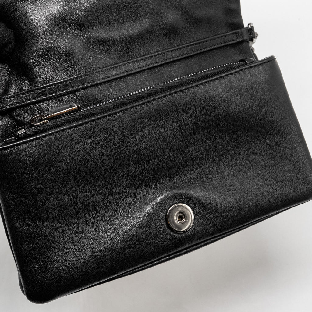 DIOR MINI CARO FLAP BAG CALFSKIN BLACK/ BLACK HARDWARE