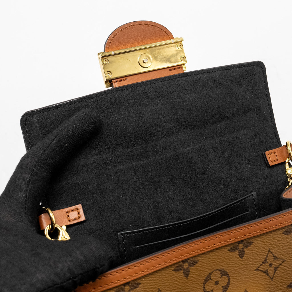 LOUIS VUITTON DAUPHINE CHAIN WALLET MONOGRAM REVERSE CANVAS GHW