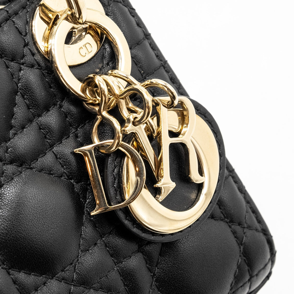 DIOR MICRO LADY DIOR LAMBSKIN BLACK LGHW