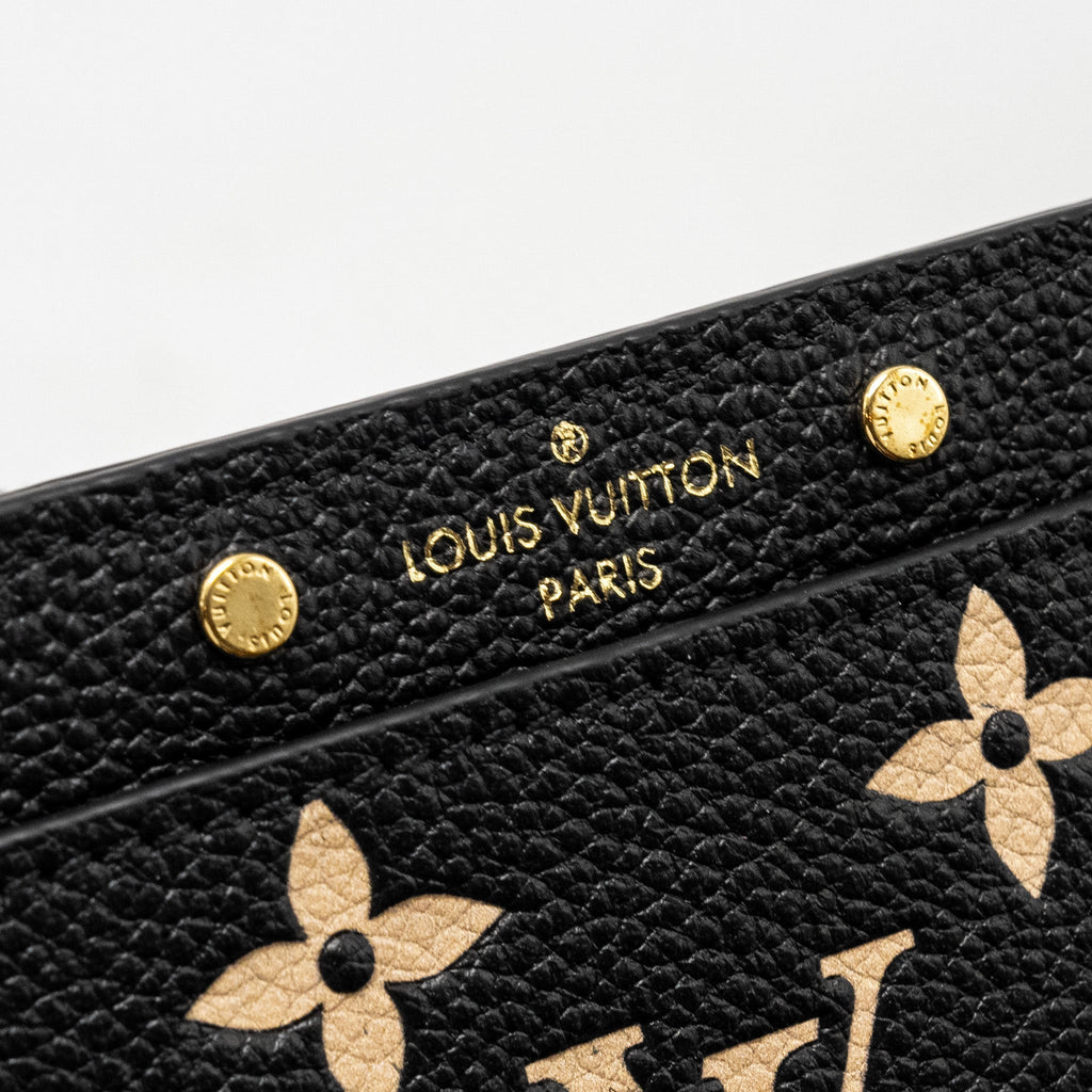 LOUIS VUITTON CARD HOLDER BICOLOUR MONOGRAM EMPREINTE BLACK /BEIGE GHW