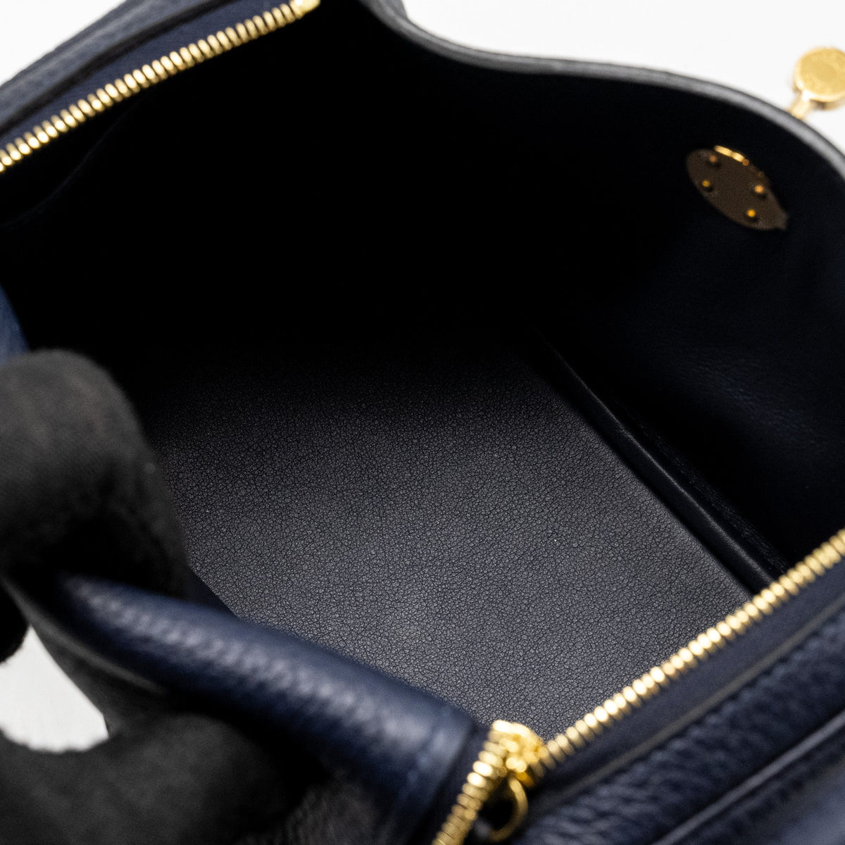 Hermes Mini Lindy Clemence Blue Nuit GHW