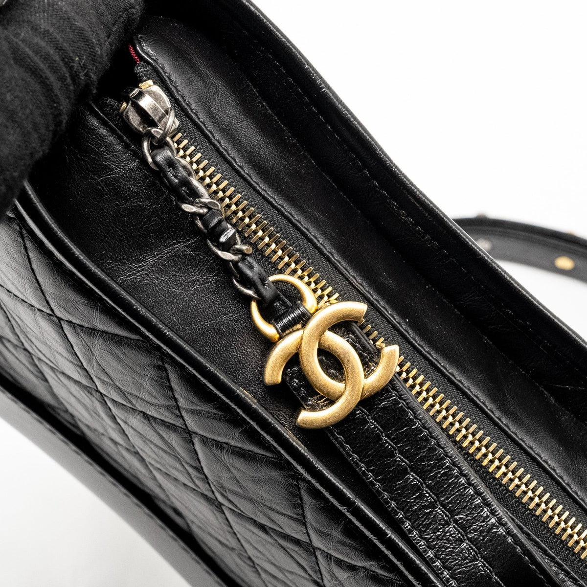 CHANEL SMALL GABRIELLE HOBO BAG AGED CALFSKIN BLACK MULTICOLOUR HARDWARE