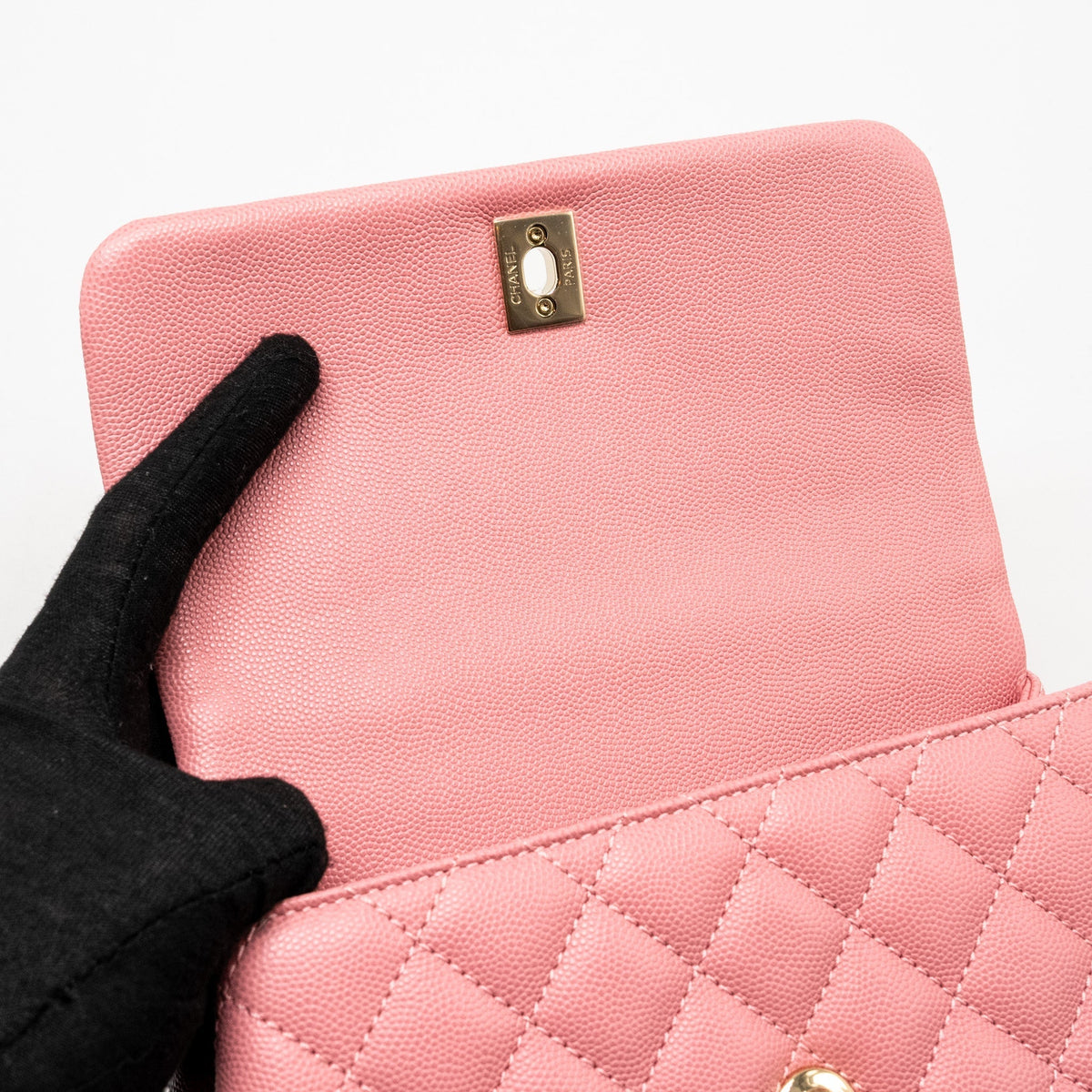 CHANEL SMALL COCO HANDLE CAVIAR PINK LGHW