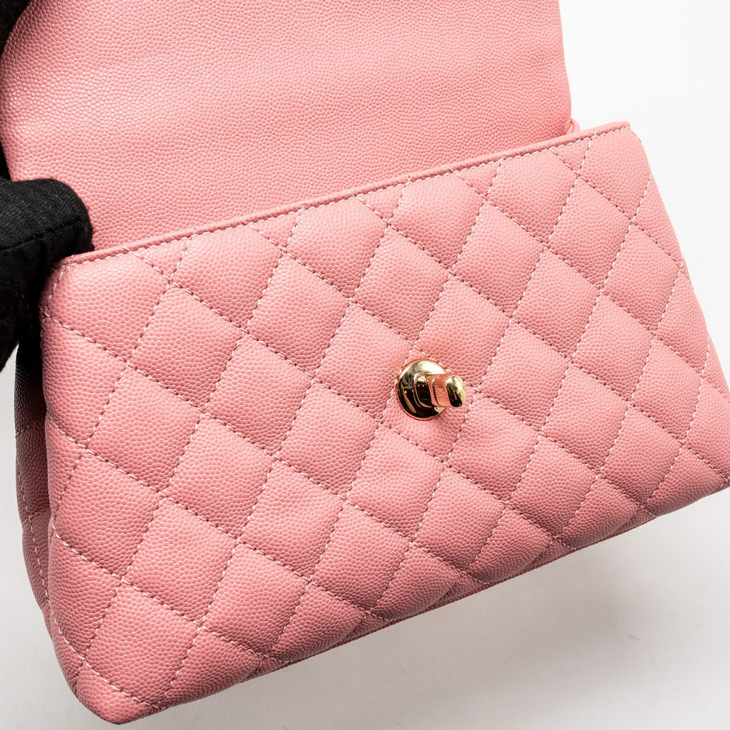 CHANEL SMALL COCO HANDLE CAVIAR PINK LGHW