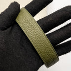 HERMES POCHETTE KELLY DEPECHES 25 CANVAS / TOGO ECRU BEIGE / VERT OLIVE GHW