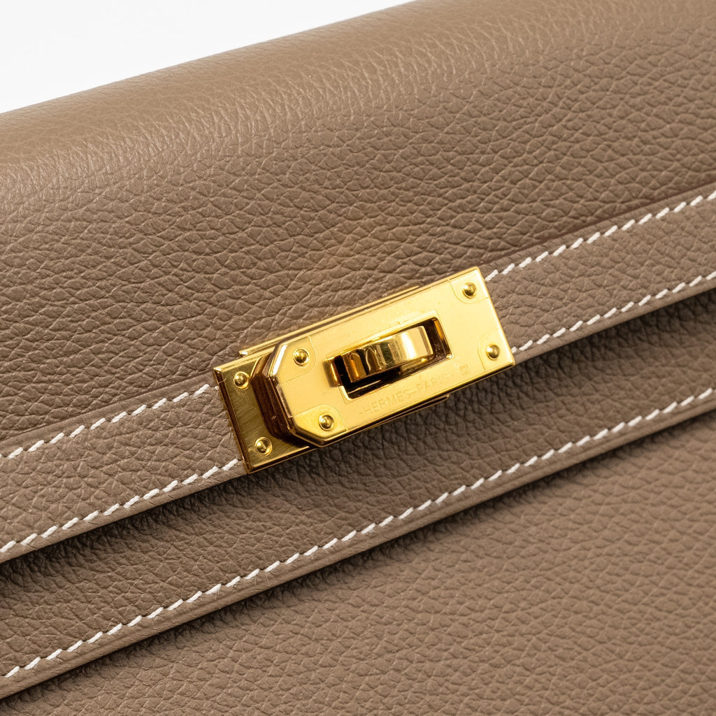 HERMES KELLY TO GO EVERCOLOR ETOUPE GHW